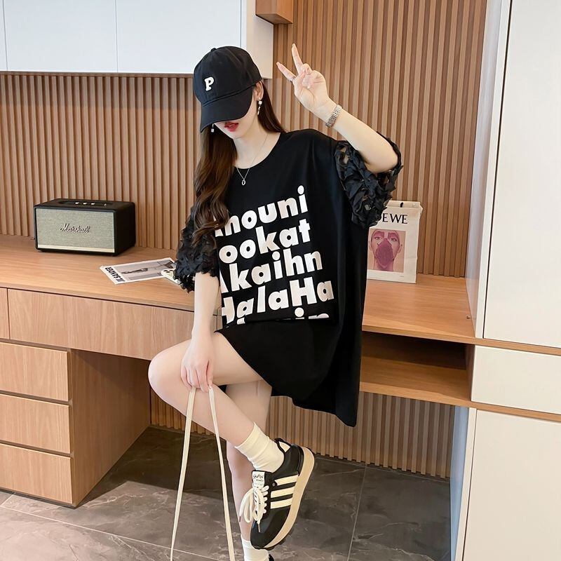 ファッション 切り替え 個性派 プリント 3色選択 半袖Tシャツ＜F-8548＞