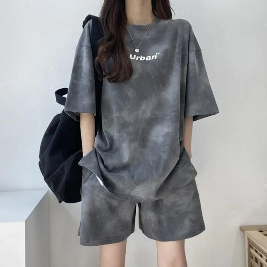 売り切れ必至 絞り染め カジュアル モーダル 半袖Ｔシャツⅹパンツセット全4色 F-8681