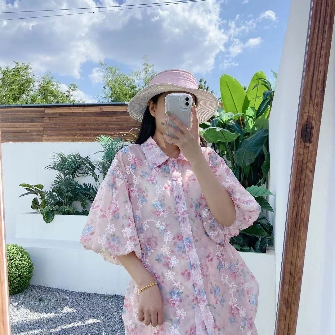 新商品 花柄 大人可愛い シャツ＋ショートパンツ セットアップ＜F-9001＞