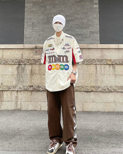 【半額！期間限定！！】定番シンプル  主役級  美人度アップ   売れ筋  全2色 男女兼用 ロゴプリント 半袖シャツ F-13033