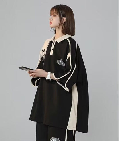 定番シンプル 半袖Ｔシャツⅹパンツセット 絶対流行 男女兼用F-6538