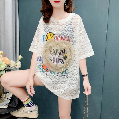 デザイン感   チャーミング Tシャツ カットソー＜F-3199＞