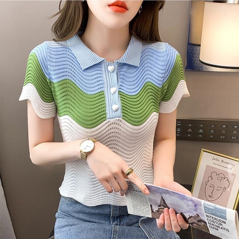デザイン感   チャーミング Tシャツ カットソー＜F-3566＞