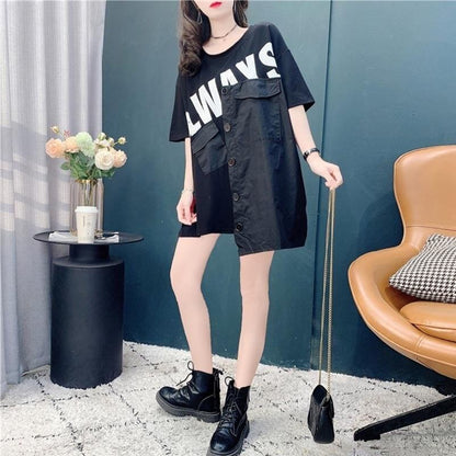 合わせやすい   デザイン感 Tシャツ カットソー＜F-3637＞