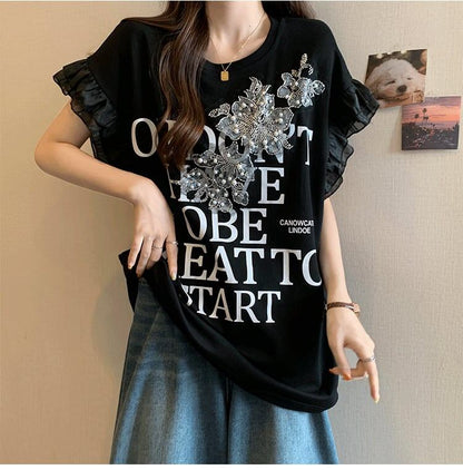 大好評 特別デザイン 着回し力抜群 ゆったり 全2色 半袖Tシャツ＜F-8826＞