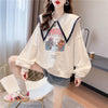 絶対欲しい   セーラ服の襟 長袖Tシャツトップス<F-4036>