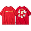 大人可愛い アバンギャルド カジュアル プリント 全6色 半袖 Tシャツ <F-11647>