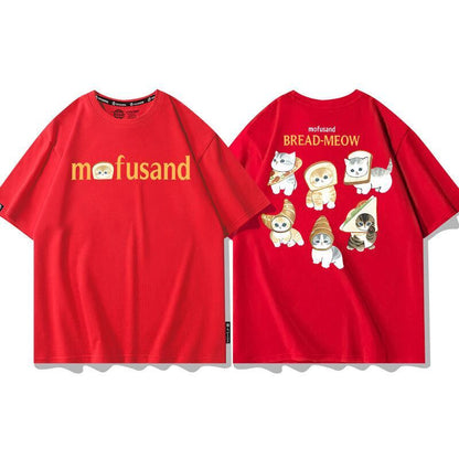 大人可愛い アバンギャルド カジュアル プリント 全6色 半袖 Tシャツ <F-11647>