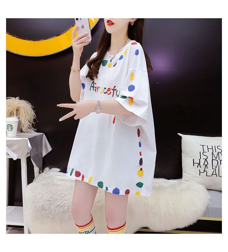 売り切れ必至 プリント ファッション 切り替え 全2色 半袖Tシャツ＜F-8623＞