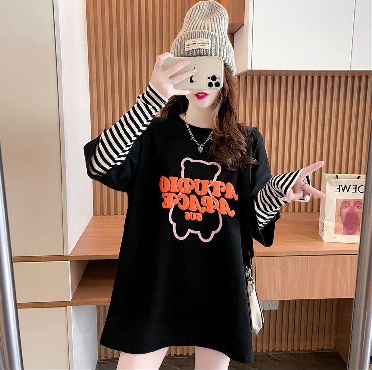 絶対流行 カジュアル アバンギャルド レイヤード風 プリント全3色 Tシャツ＜F-9587＞
