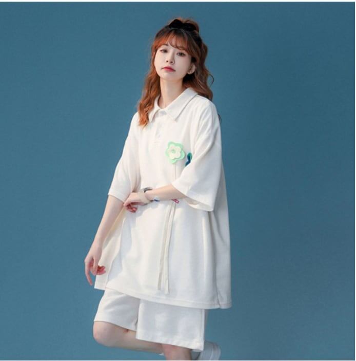 期間限定 ゆったり感アップ ファッション Tシャツ＋ショートパンツ セットアップ＜F-8679＞