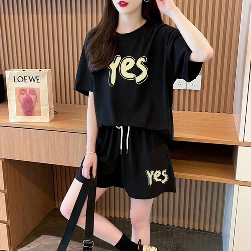 主役級 カジュアル シンプル 半袖Ｔシャツⅹパンツセット全2色<F-11662>