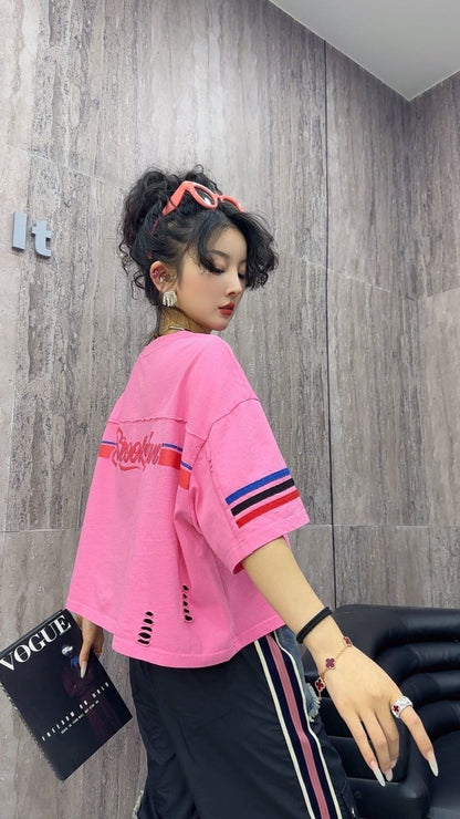 ファッション 美人度アップ おすすめ 好感度UP カジュアル 全4色 半袖 Tシャツ ＜F-11219＞
