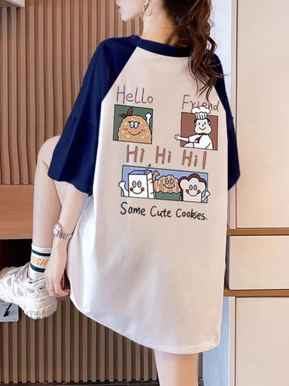 話題沸騰中 プリント 4色選択可 Tシャツ カットソー＜F-8276＞