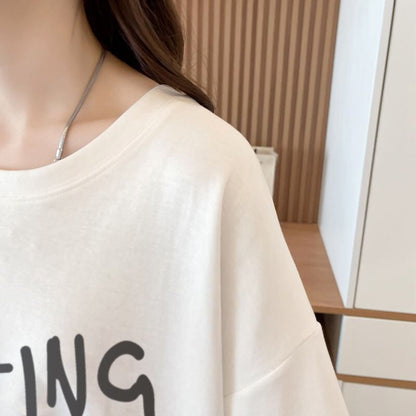質感のいい 半袖 ラウンドネック Tシャツ ワンピース ＜F-8638＞