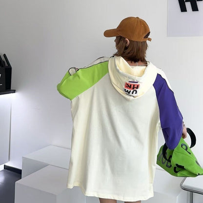 売り切れ必至 プリント カジュアル 切り替え 半袖Tシャツ カットソー＜F-8257＞