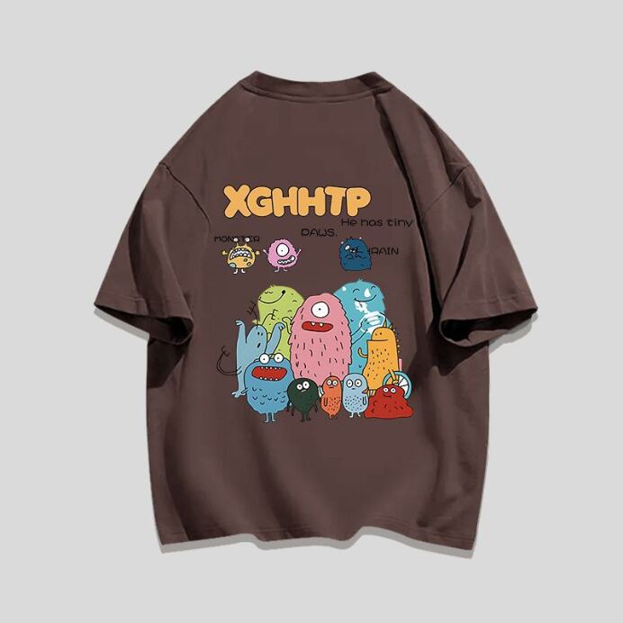男女兼用 シンプル プリント Tシャツ F-13304