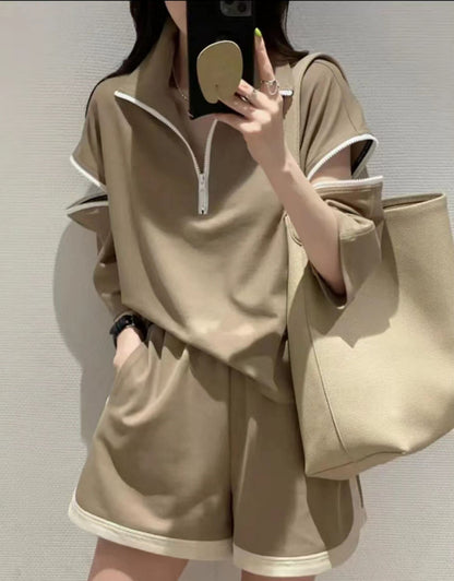 主役級 ファッション 今季マストバイ 個性派 半袖Ｔシャツⅹパンツセット<F-6533>
