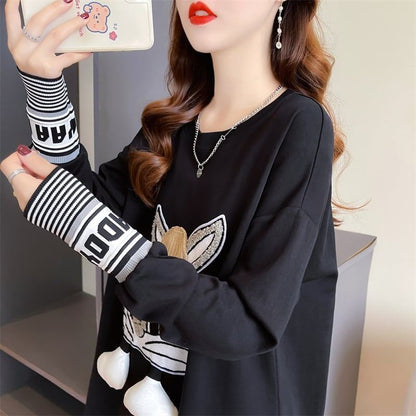 【秋の初めの割引！！】美人度アップ   ウサギちゃん 長袖Tシャツ ＜F-4007＞