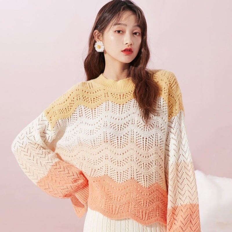 ファッション   大人度アップ 3色選択可 ニット セーター＜F-2467＞