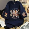 ゆったり 4色展開 ユニセックス ロゴプリント ダメージ加工Tシャツ<F-13048>