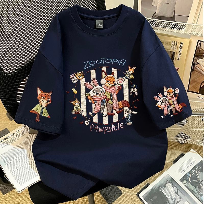 ゆったり 4色展開 ユニセックス ロゴプリント ダメージ加工Tシャツ<F-13048>