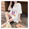 新商品 透かし彫り キュート レース 切り替え ゆったり 半袖Tシャツ＜F-8472＞