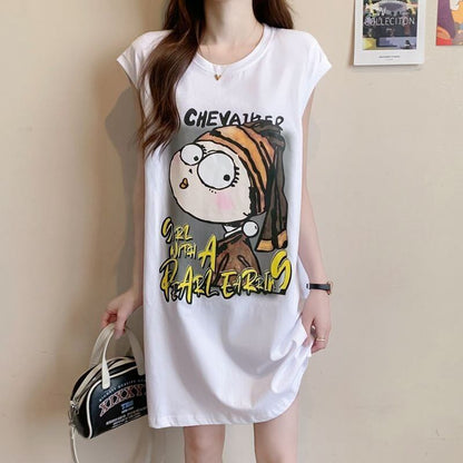 真夏も快適 着心地良い ファッション感満々 プリント全4色 ノースリーブ Tシャツ カットソー＜F-9161＞