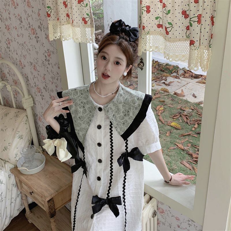 新商品 スウィート 美人度アップ上質 切り替え ワンピース<F-8363>