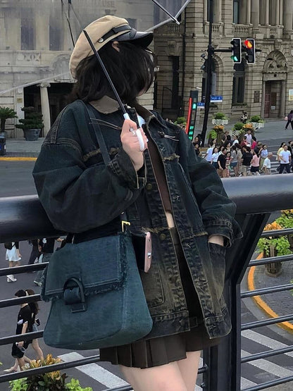 質感のいいヴィンテージ加工   デニムジャケット