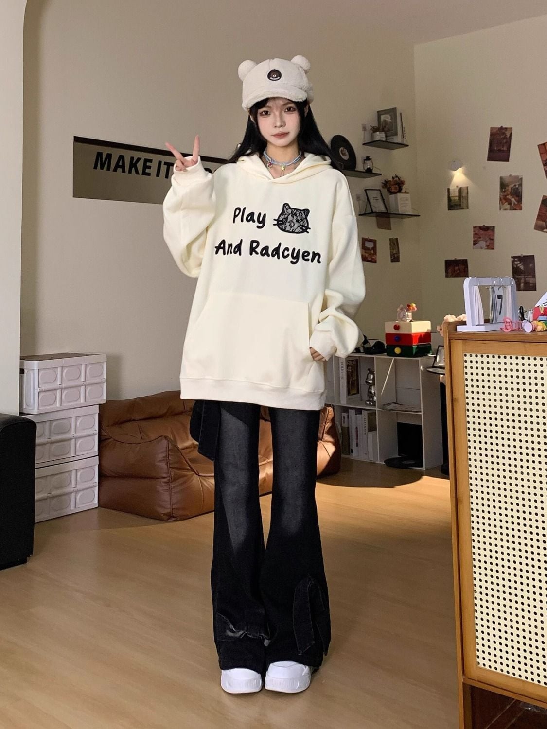 人気上昇中 大人可愛い 個性的なデザイン カジュアル 肌触り抜群 男女兼用 パーカーF-9801