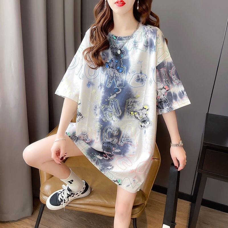 大好評   クマ柄 Tシャツ ゆったり半袖 ＜F-3990＞