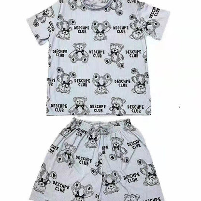 好感度UP カジュアル 夏に嬉しい機能付き 半袖Ｔシャツⅹパンツセット全4色<F-11628>