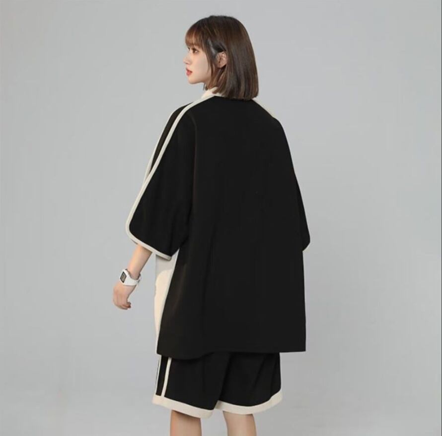 定番シンプル 半袖Ｔシャツⅹパンツセット 絶対流行 男女兼用F-6538
