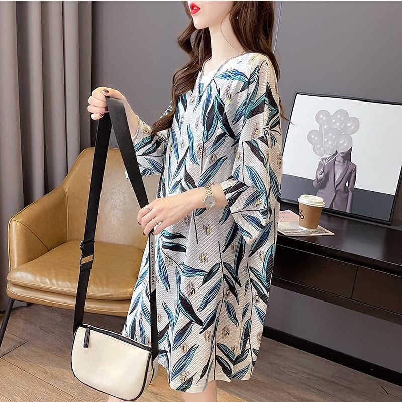 美人度アップ   オシャレ感たっぷり カットソー ワンピース＜F-3493＞