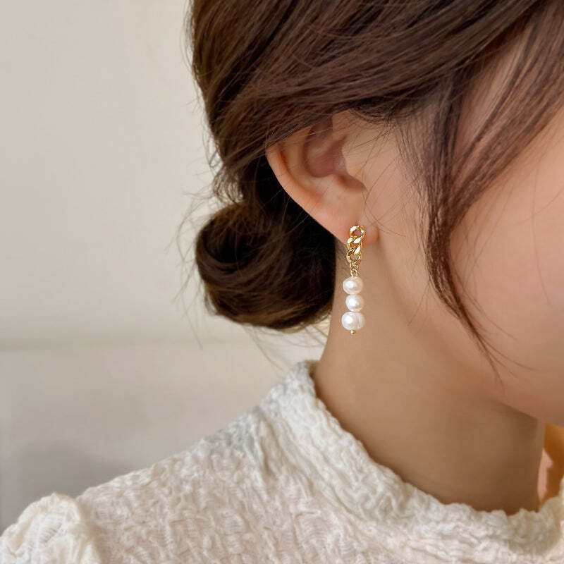 オシャレ度満点 清純甘くて女子力UP 気質溢れる チェーン イアリング アクセサリー＜isf-2782＞