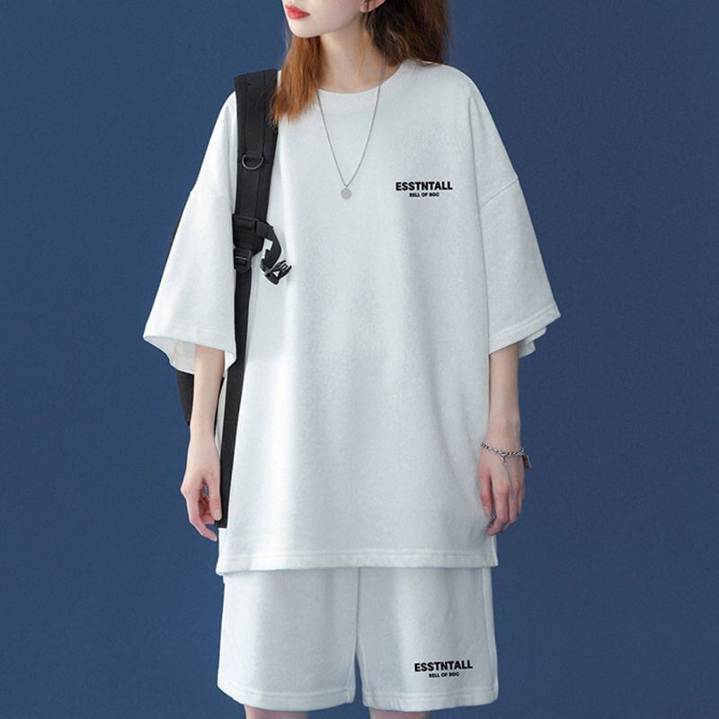 【半額セール】早い者勝ち  男女兼用 半袖Ｔシャツⅹパンツセット全4色F-6549
