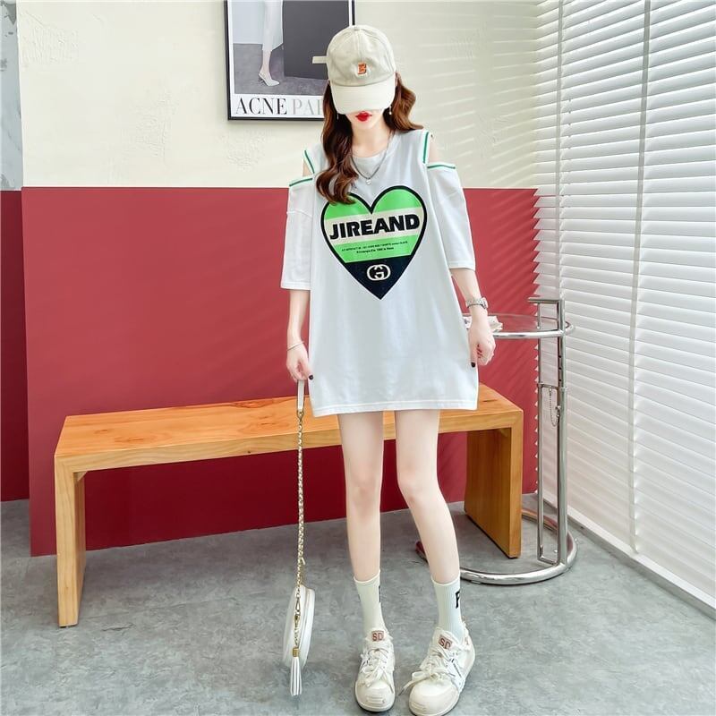 スタイリッシュ   一目惚れ Tシャツ カットソー＜F-3521＞
