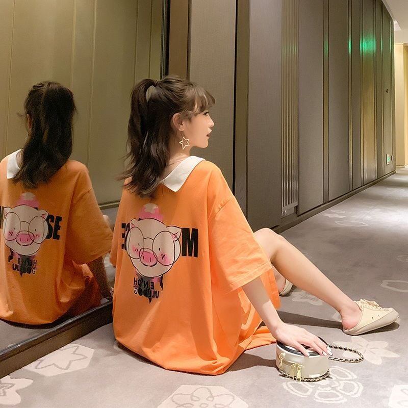 美人度アップ プリント カジュアル 両面着る ワンピース＜F-8453＞