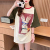 絶対欲しい プリント 個性派 切り替え 全2色 半袖 Tシャツ ＜F-8545＞