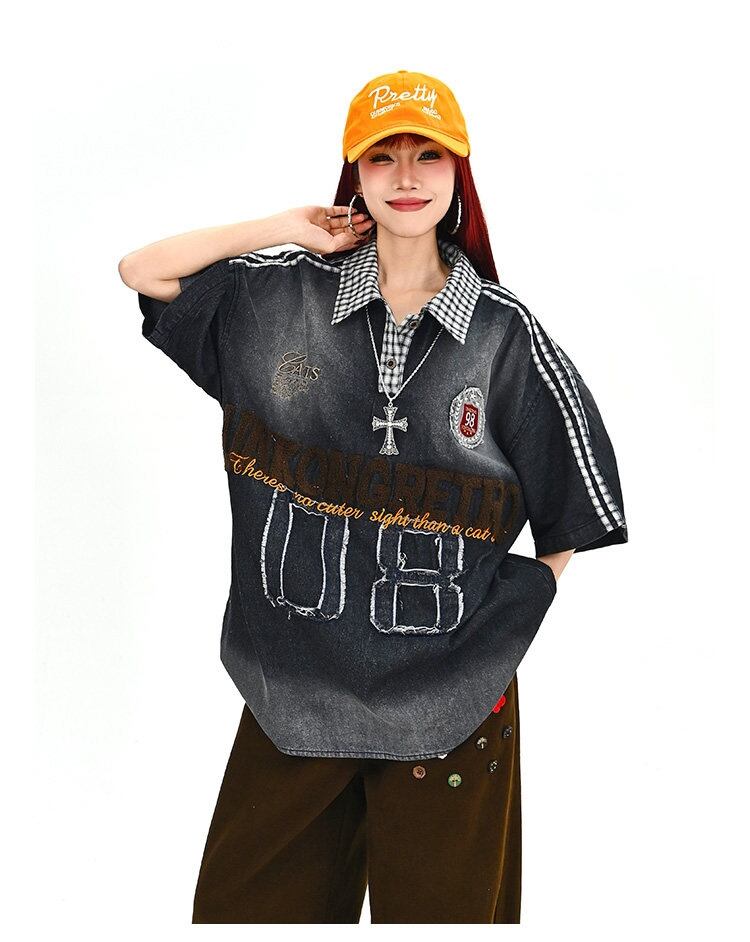主役級  美人度アップ   売れ筋  全2色 ロゴプリント 男女兼用 半袖シャツ F-13036