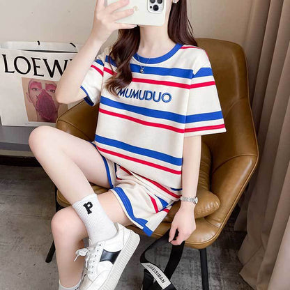 絶対欲しい 真夏も快適 美人度アップ カジュアル 半袖 Tシャツ ショートパンツ セットアップ ＜F-11192＞