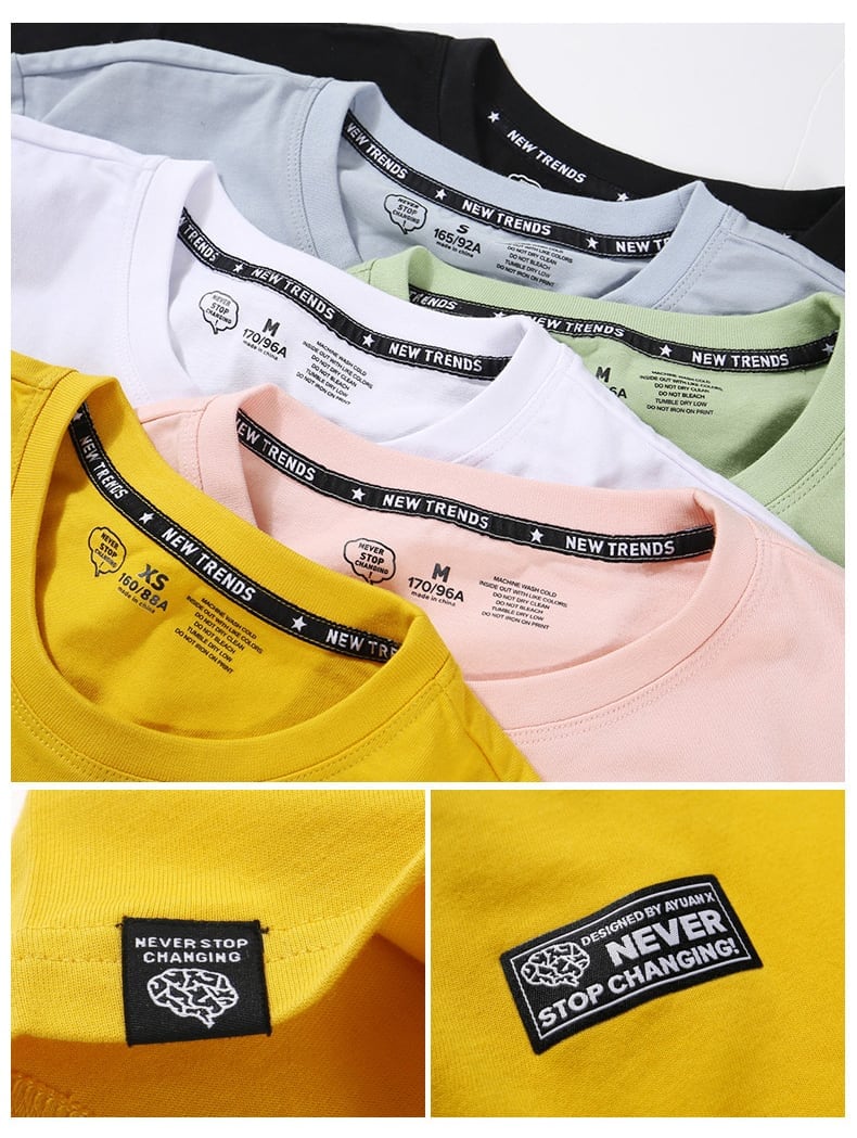 超人気商品 プリントロゴ ユニセックス ゆったり半袖 全6色Tシャツ<F-4897>