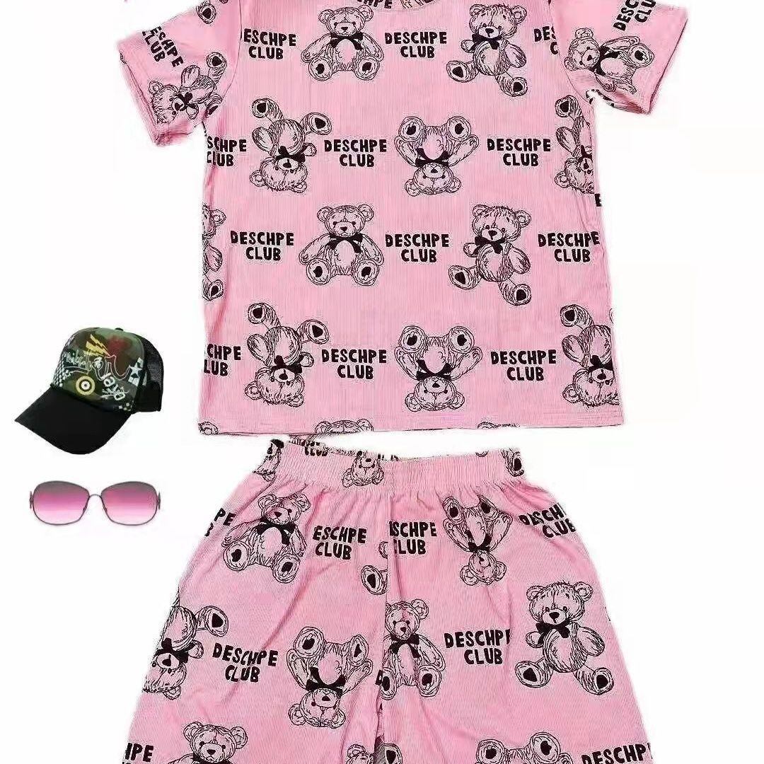 好感度UP カジュアル 夏に嬉しい機能付き 半袖Ｔシャツⅹパンツセット全4色<F-11628>
