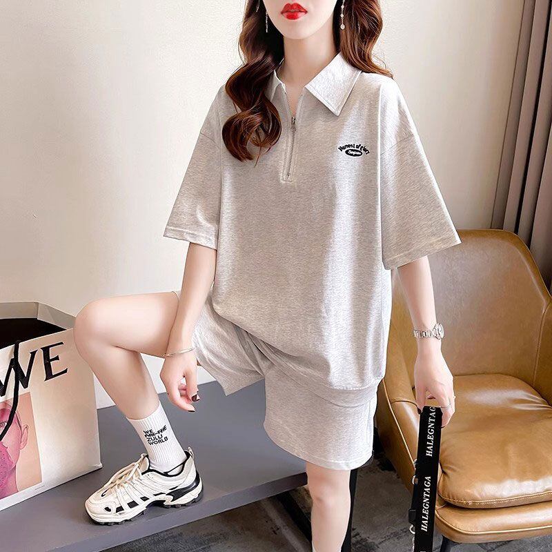 定番シンプル 真夏も快適 上質 カジュアル 半袖Ｔシャツⅹパンツセット全2色F-9102