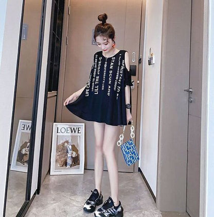 柔らかくて優しい印象 ファッション 美人度アップ プリント 全3色 半袖 Tシャツ F-9088