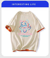 ユニセックスピュアコットン漫画プリント半袖Tシャツ<F-5115>