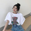 キュート プリント ファッション ゆったり 全4色 半袖 Tシャツ＜F-11521＞