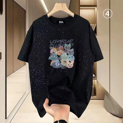 新商品 プリント カジュアル 選べるデザイン4種類 全2色 Tシャツ カットソー＜F-8585＞