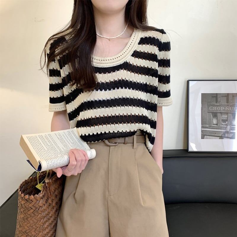 オシャレ度満点 好感度満載 ボーダー柄 Tシャツ カットソー＜isf-3232＞